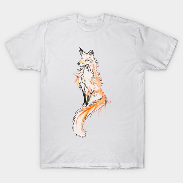 Fox - oil painting T-Shirt by Uwaki